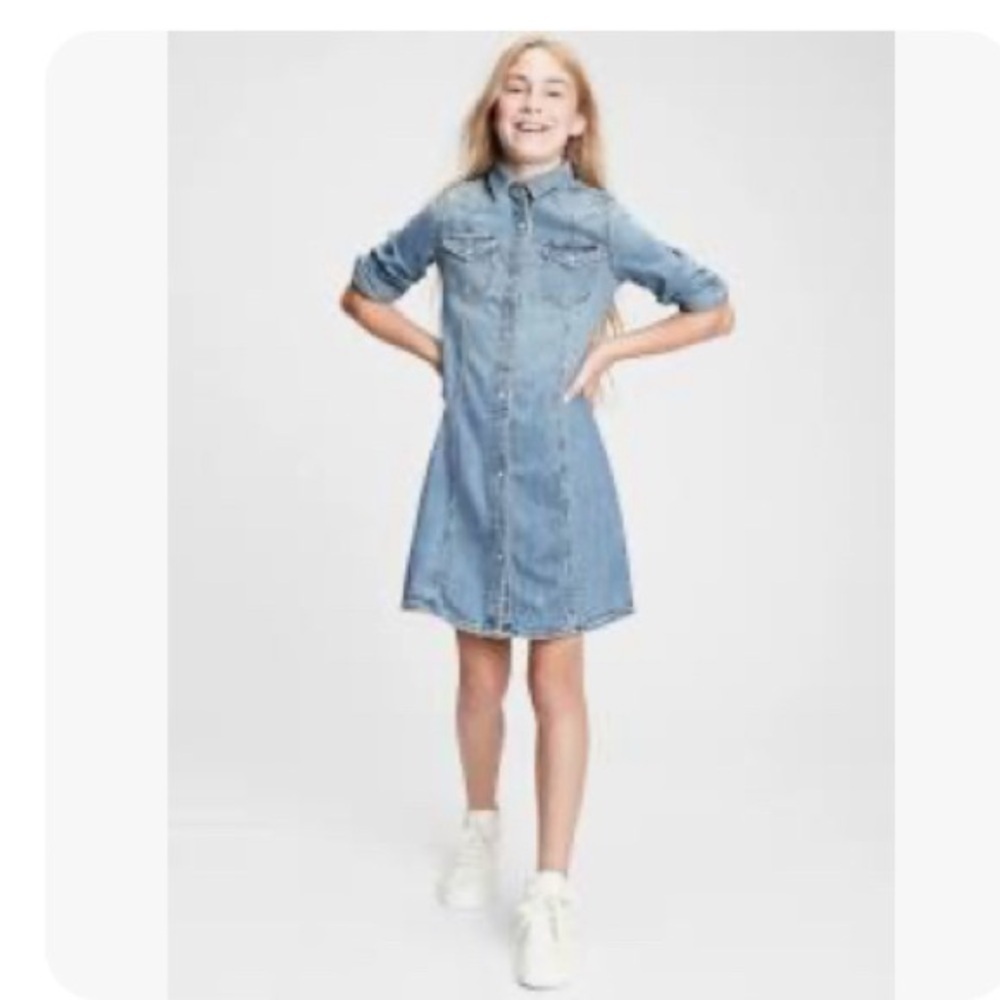 Gap kids denim shirtdress, Medium, EUC